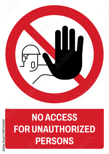 ISO prohibition safety signs_no access for unauthorized persons size a4/a3/a2/a1	
