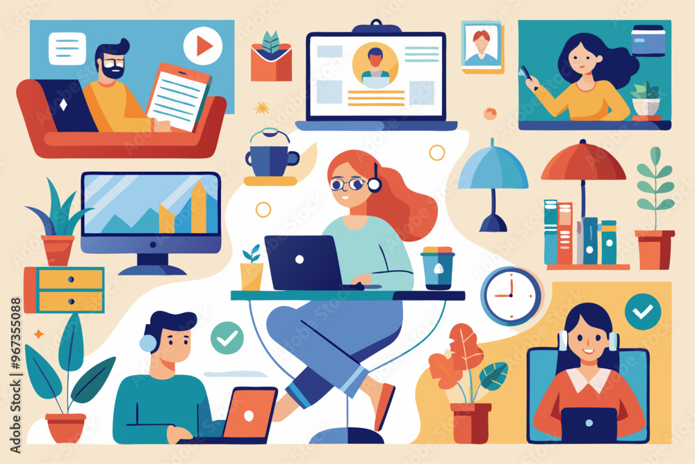 Home Office and Remote Work Concept Home Office and Remote Work Concept