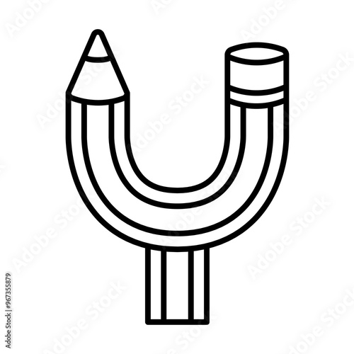Y letter pencil font, linear font.