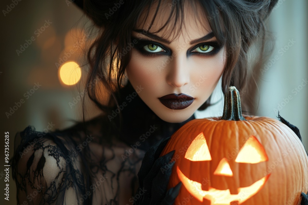 Goth inspired female, girl, woman, holding a carved pumpkin, fashion and make-up shoot Portrait. Gothic, Goth, Victorian, Dark style fashion. Dark smokey make-up, red lipstick. Dramatic. Elegant.
Goth inspired female, girl, woman, holding a carved pumpkin, fashion and make-up shoot Portrait. Gothic, Goth, Victorian, Dark style fashion. Dark smokey make-up, red lipstick. Dramatic. Elegant.