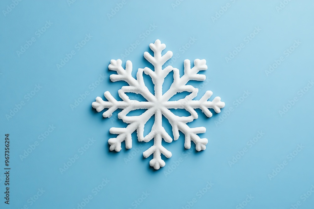 White Snowflake on Light Blue Background White Snowflake on Light Blue Background