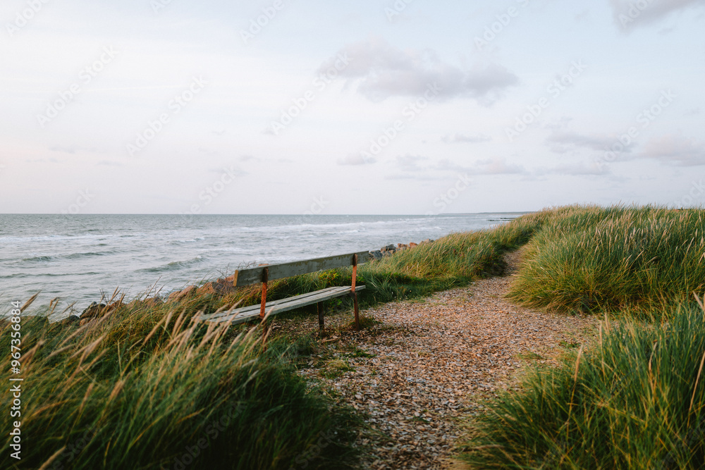 Weg an der Küste von Nordjütland in Dänemark Weg an der Küste von Nordjütland in Dänemark