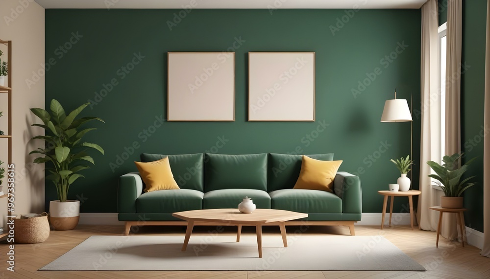 Photo modern style interior room 3d illustration Interior frame living room with colorful white sofa,led with blank frame Photo modern style interior room 3d illustration Interior frame living room with colorful white sofa,led with blank frame