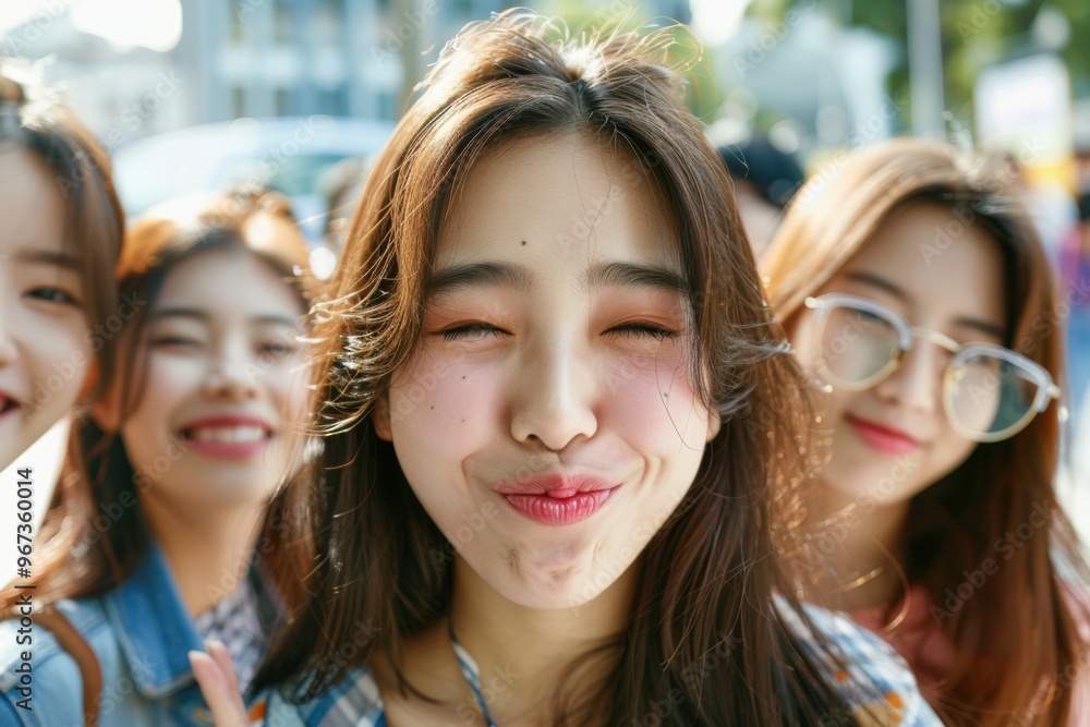 Youthful playful asian girl posing fun selfie charm. Lively portrait of cheeky carefree girl enjoying lighthearted moment. This image represents confidence and playful essence of modern culture. Youthful playful asian girl posing fun selfie charm. Lively portrait of cheeky carefree girl enjoying lighthearted moment. This image represents confidence and playful essence of modern culture.