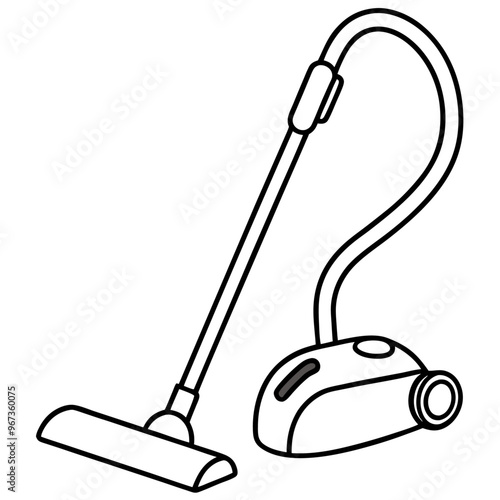 vacuum cleaner outline coloring book page line art illustration digital drawing