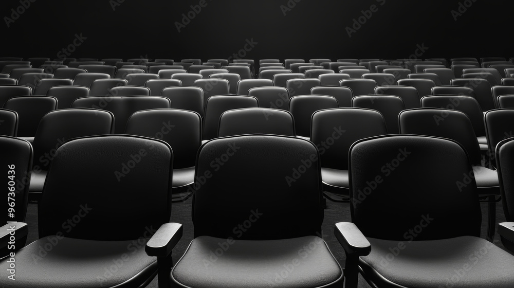 Fototapeta premium Symmetry in Seating Tiers and Balconies, Analyze how the symmetrical arrangement of seating tiers or balconies ensures an equal experience for all audience members in minimalist performing arts venues