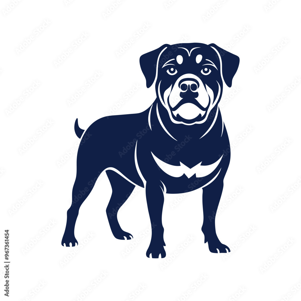 Fototapeta premium a black and white drawing of a Rottweiler
