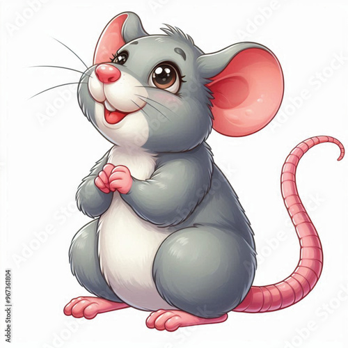 Cute Rat Vector Cartoon illustration