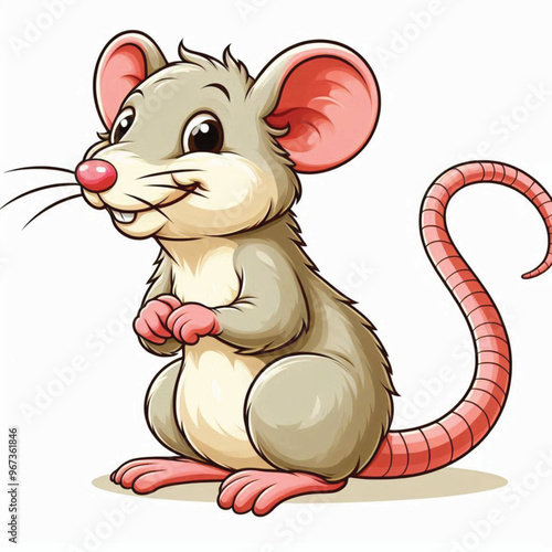 Cute Rat Vector Cartoon illustration