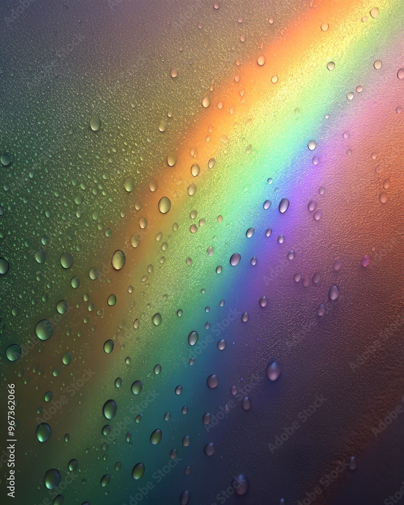 Fototapeta premium Rainbow gradient background with subtle drops of water scattered on its surface