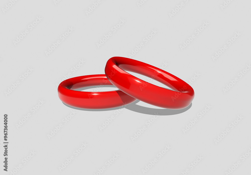 red 3d rings with shadow. toys red 3d rings with shadow. toys