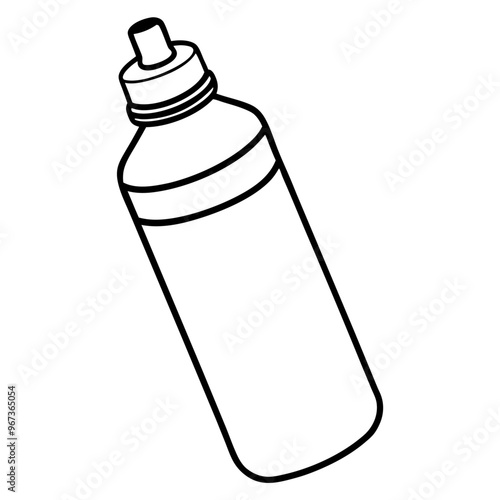 water bottle outline coloring book page line art illustration digital drawing