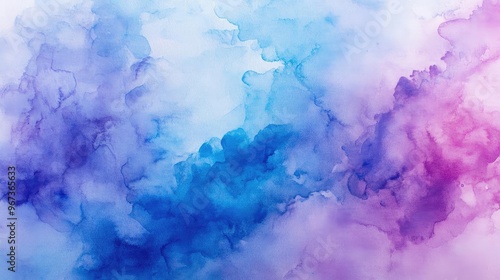 A vibrant abstract background featuring soft watercolor swirls in blue and pink hues, perfect for artistic designs or wallpapers.