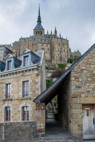 Mont Saint Michel, Normandy, France. Mont Saint Michel is a medieval hill town in Normandy, France.