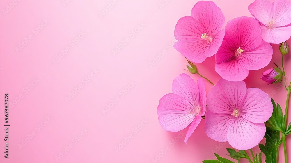 Pink Flowers on Pink Background Pink Flowers on Pink Background