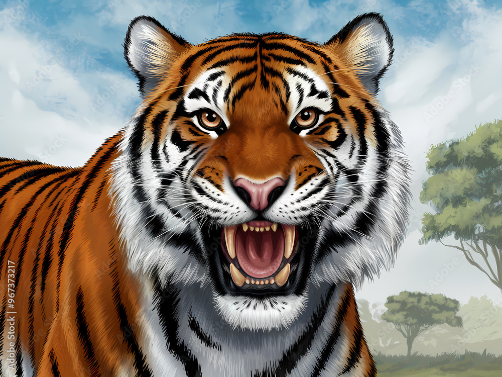 Obraz premium detailed illustration of a Tiger 