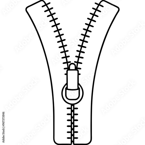 zipper outline coloring book page line art illustration digital drawing