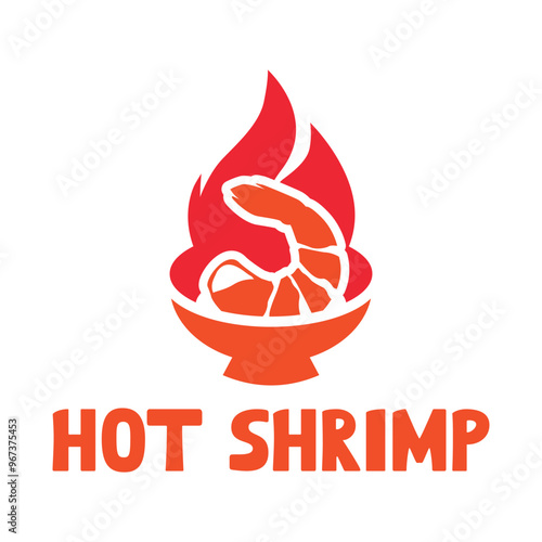 hot shrimp restaurant minimalist logo design