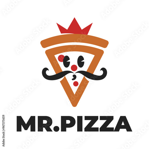 mister pizza minimalist logo design