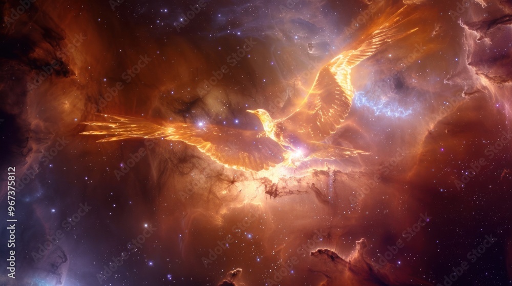 Obraz premium Galaxy phoenix bird
