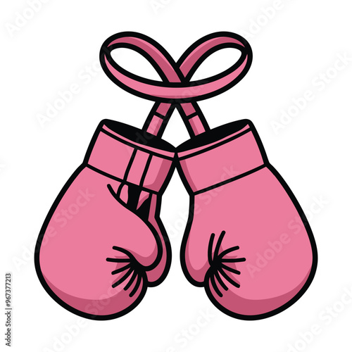 Pink boxing gloves illustration