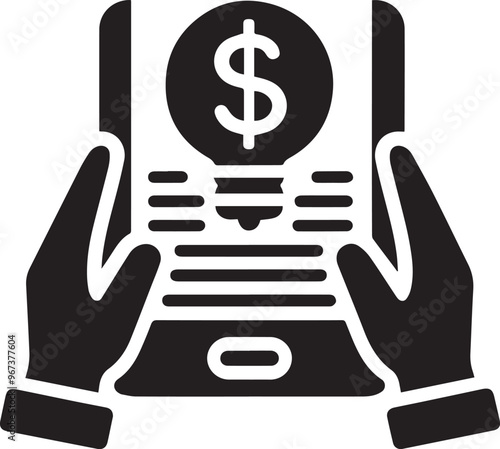 essay glyph icon vector art