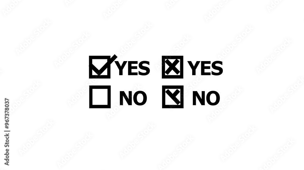 Yes or No Indicated by Tick or Cross in Voting or Task Box Animation Yes or No Indicated by Tick or Cross in Voting or Task Box Animation