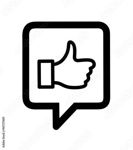 Like icon vector in speech bubble