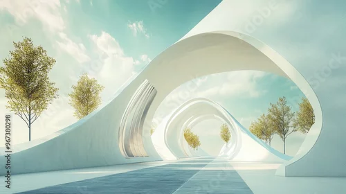 Obraz 3D illustration of contemporary architectural structure