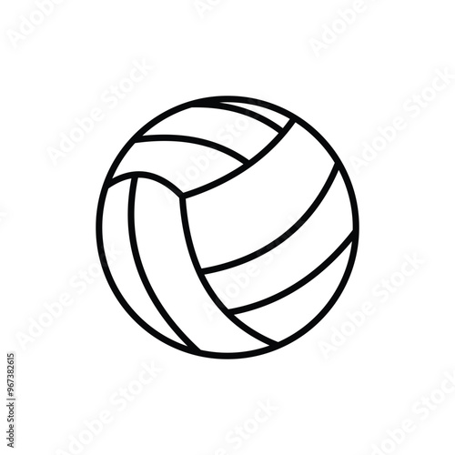 Volley ball black and white flat vector icon design. Volley ball symbol and clip art design