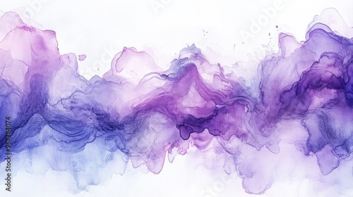 Beautiful abstract watercolor illustration in shades of purple and blue, perfect for modern design or artistic projects.