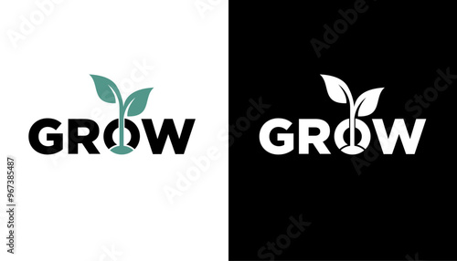 Modern growth logo design wordmark. Abstract arrow shapes logo design vector illustration. Symbol, icon, creative.