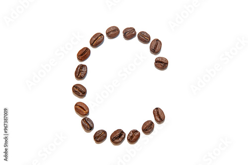 brown coffee bean letter C