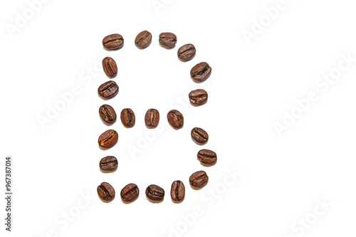 brown coffee bean letter B