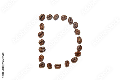 brown coffee bean letter D