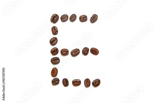 brown coffee bean letter E