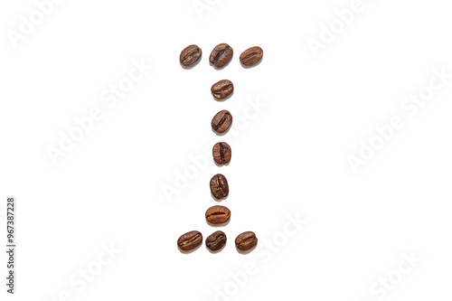 brown coffee bean letter I