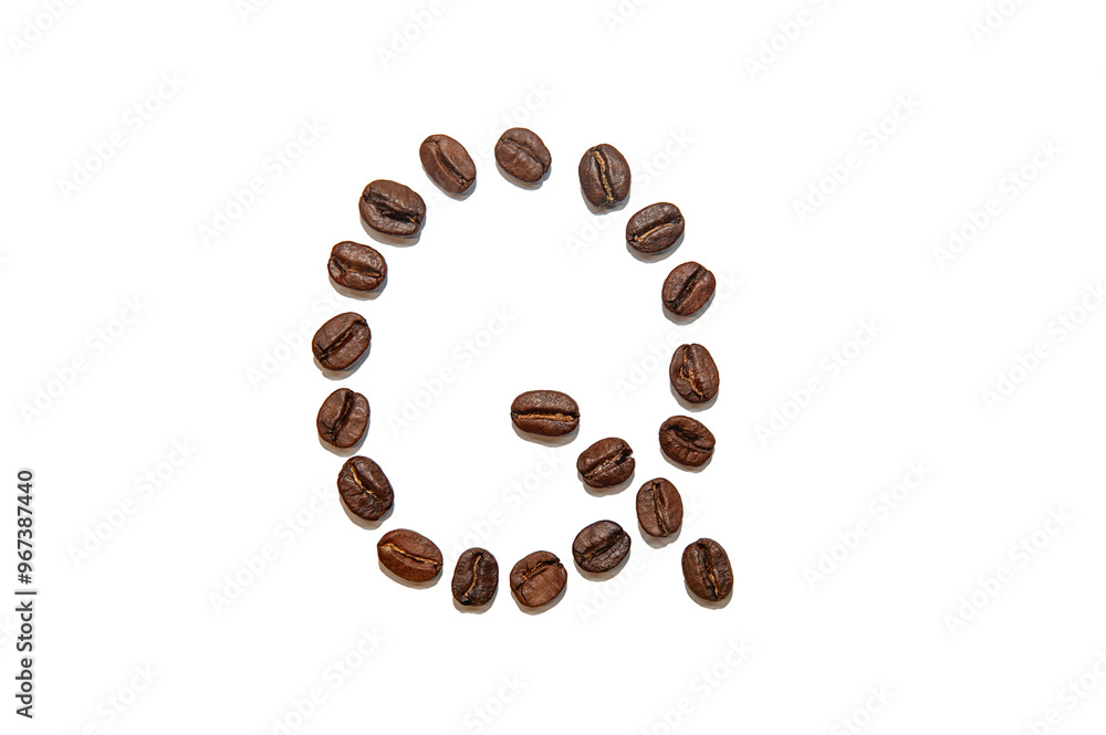 brown coffee bean letter Q brown coffee bean letter Q