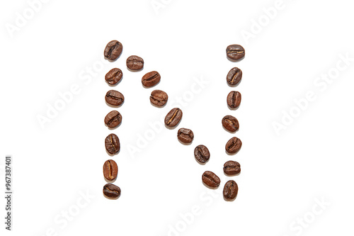 brown coffee bean letter N