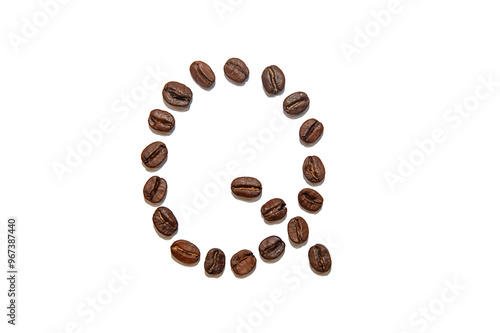 brown coffee bean letter Q