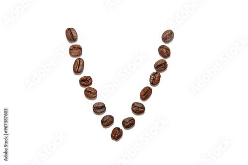 brown coffee bean letter V