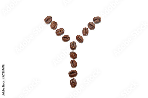 brown coffee bean letter Y