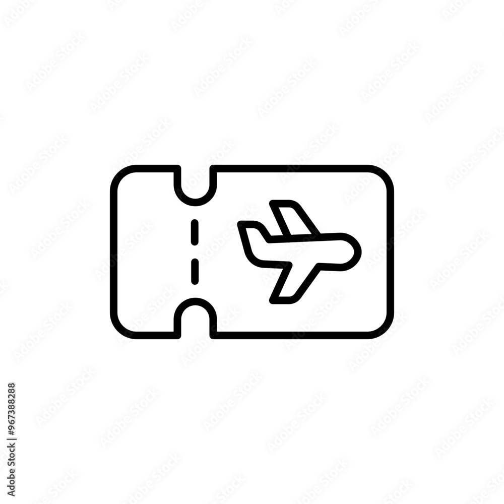Flight ticket ticket outline icons, minimalist vector illustration ,simple transparent graphic element .Isolated on white background Flight ticket ticket outline icons, minimalist vector illustration ,simple transparent graphic element .Isolated on white background
