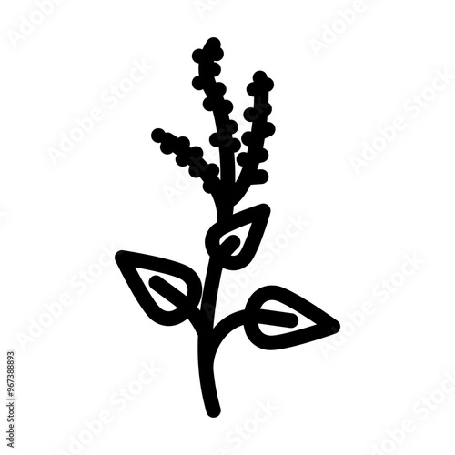 holy basil ayurvedic herb line icon vector. holy basil ayurvedic herb sign. isolated contour symbol black illustration