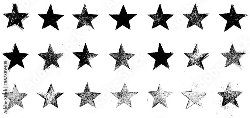 Grunge Star Stamp Vector Set