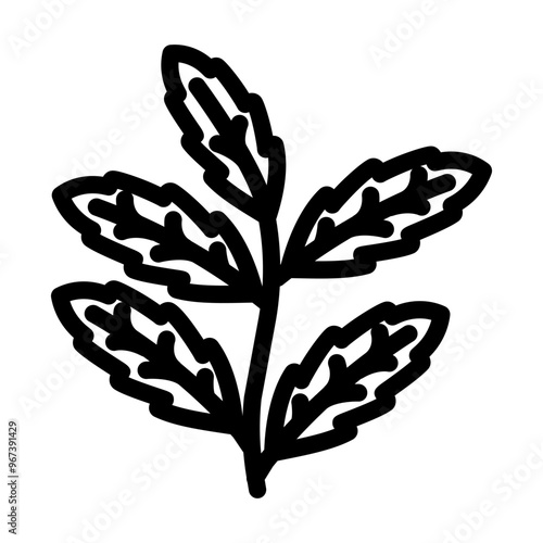 neem leaves ayurvedic herb line icon vector. neem leaves ayurvedic herb sign. isolated contour symbol black illustration