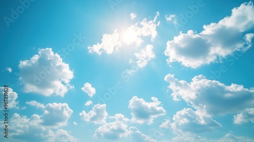 Blue sky cloud gradient light white background. Beauty dummer clear cloudy in sunshine calm bright winter air bacground. environment day horizon skyline view spring