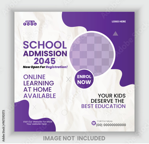 School Admission social media post, Back to school admission social media post design