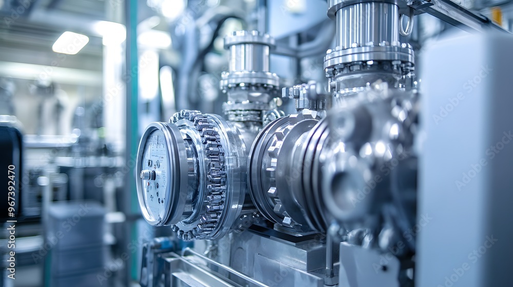 A machine with a large gear and a small gear A machine with a large gear and a small gear
