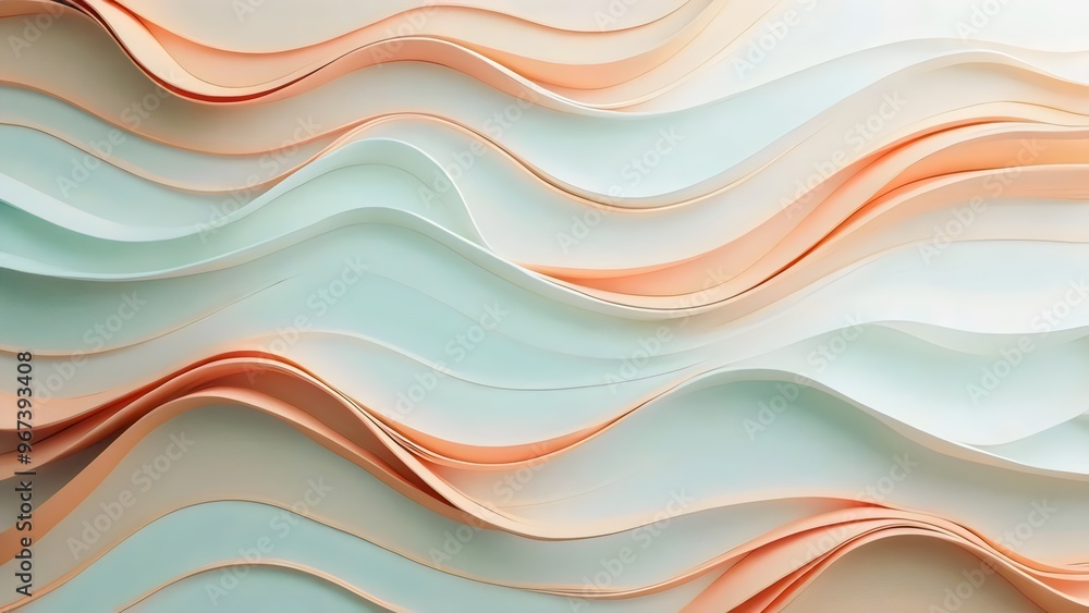 Abstract Wavy Pattern in Orange, White, and Blue Abstract Wavy Pattern in Orange, White, and Blue